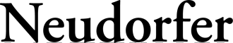 Das Logo der Neudorfer GmbH in Schwarz vor neutralem Hintergrund.