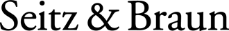 Das Logo der Firma Seitz und Braun in Schwarz vor neutralem Hintergrund.