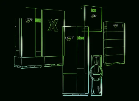Collage von verschiedenen E3DC-Solarbatteriespeichern