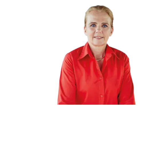 Die Geschäftsführerin Dagmar Theben-Gerritzmann vor neutralen Hintergrund.