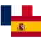 Die Fahnen der Länder Frankreich und Spanien.